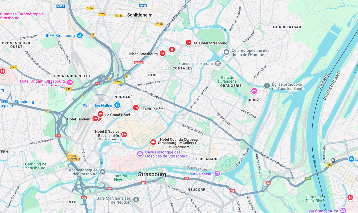 Carte des hébergements recommandés