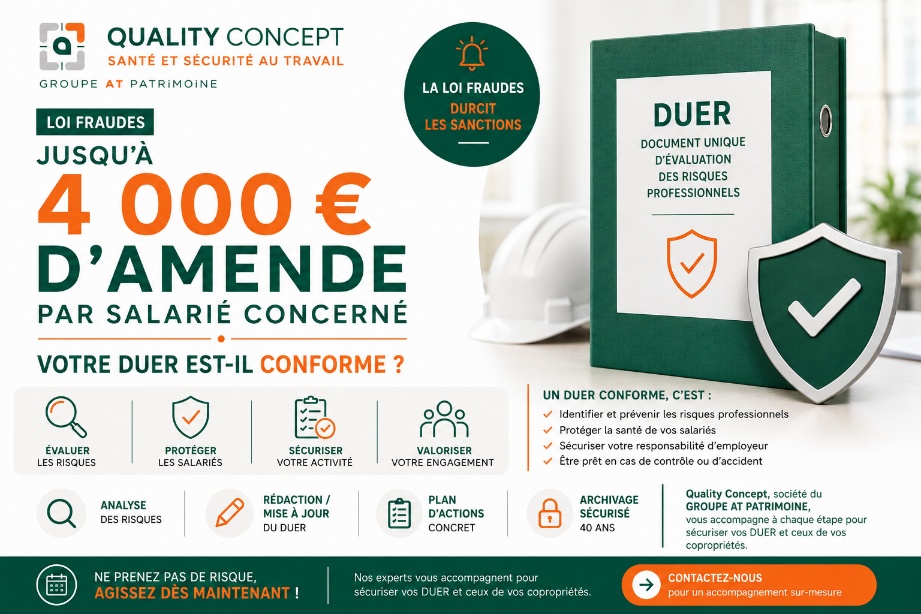 Loi Fraudes : jusqu'à 4 000 € d'amende par salarié concerné - Votre DUER est-il conforme ?